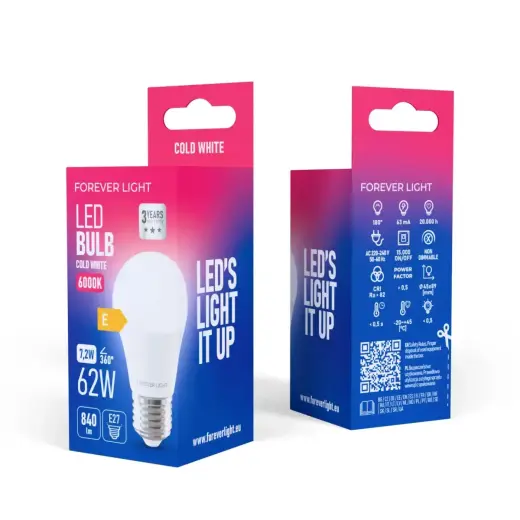 Forever Light LED Bulb E27 G45 7.2W 840lm 6000K class E Фото num