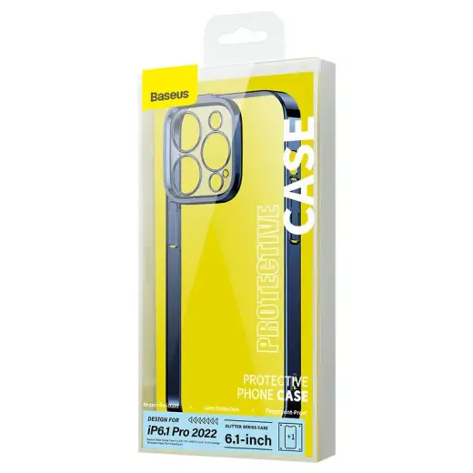 Baseus Glitter Transparent Case and Tempered Glass set for iPhone 14 Pro (blue) Foto 7
