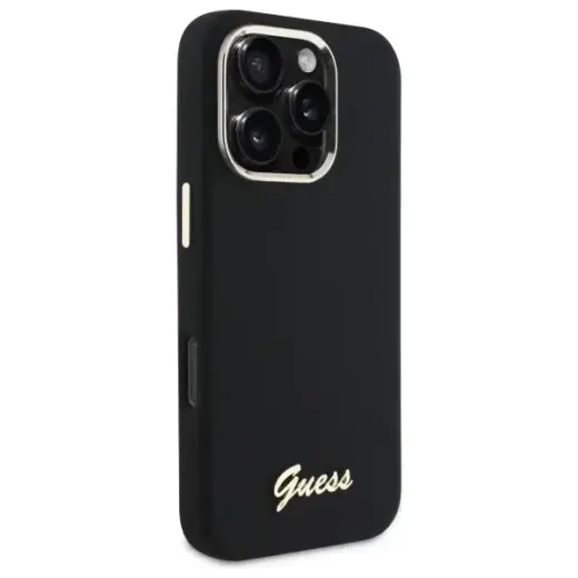 Guess GUHCP16XSMBSLK iPhone 16 Pro Max 6.9" black hardcase Silicone Script Metal Logo & Frame Foto 4