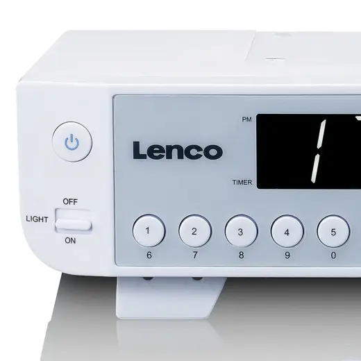 Lenco radio ar LED apgaismojumu un taimeri, balts Foto 5