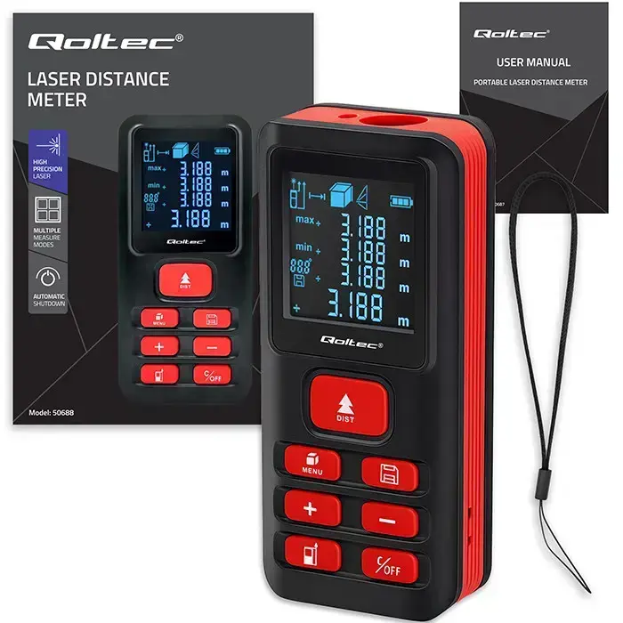Qoltec Precise digital laser distance meter with an electronic level | LCD with backlight | 50m Foto 17