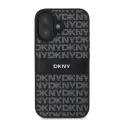 DKNY PU Leather Repeat Pattern Tonal Stripe Case for iPhone 16 Plus Black — Foto 1