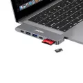 Choetech multifunctional docking station HUB for Apple MacBook Pro USB Typ C 7in2 100W Thunderbolt 3 gray (HUB-M14) Фото num