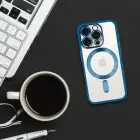 Metallic phone case with MagSafe support for iPhone 16 Pro blue — Photo 7
