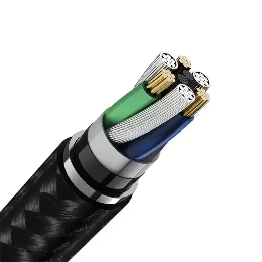 Kabelis VFAN L11 mini jack 3,5 mm AUX, 1 m, apzeltīts (pelēks) Foto 5