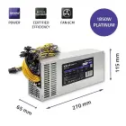 Qoltec POWER SUPPLY 1850W PCI-E| 80 Plus Platinum | Data mining — Foto 4
