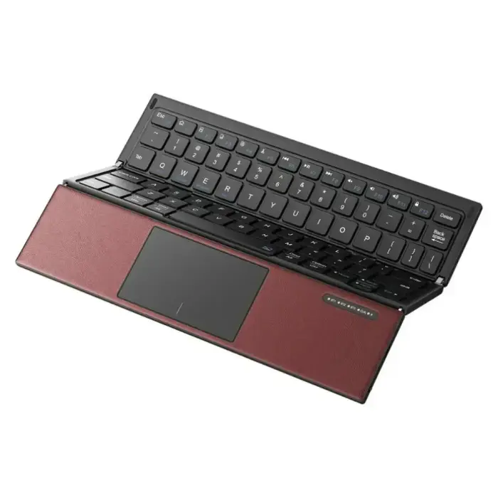 Wireless keyboard with touchpad SODI ZO1T Tri-Fold Bluetooth red
