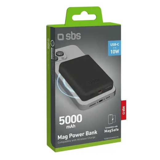 SBS TEBB5000MAG1CK внешний аккумулятор (powerbank) | 5000 mAh | 10W | USB-C, MagSafe | черный Фото num