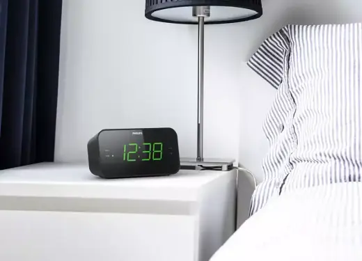 PHILIPS radio pulkstenis, melns Photo