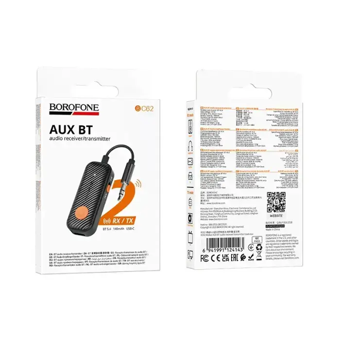 Borofone Audio Bluetooth Receiver AUX BC62 Walker black Foto 9