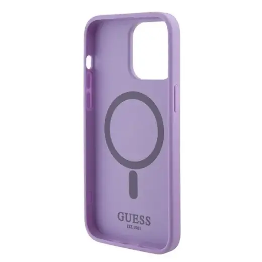 Guess Saffiano MagSafe case for iPhone 15 Pro - purple Фото num
