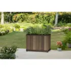 Deco Rectangle Tall Planter Walnut Flower Pot — Photo 2