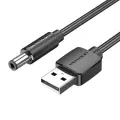 Power Cable USB 2.0 to DC 5.5mm Barrel Jack 5V Vention CEYBF 1m (black) Photo