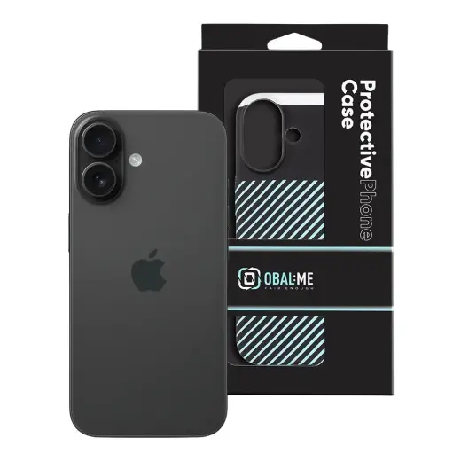 OBAL:ME Flossy Stripes Cover for Apple iPhone 16 Black|Sky Blue Фото num