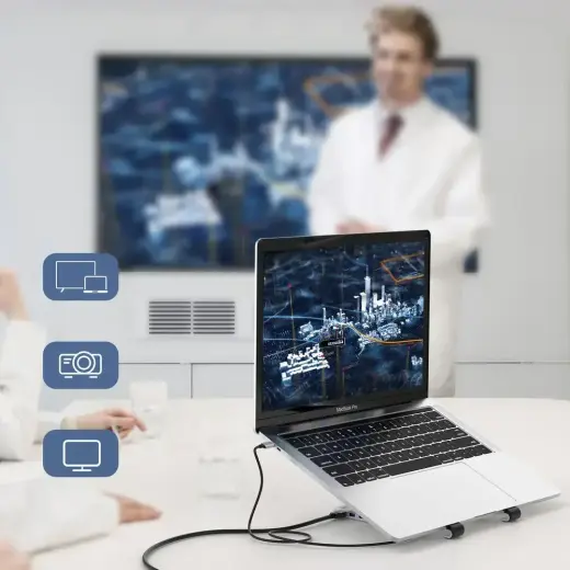 Choetech stand multifunctional station for laptop PD / USB-C HDMI (4K / 30Hz) / 2xUSB-A / 1xUSB-C / 1xSD / 1xTF black (HUB-M43) Фото num