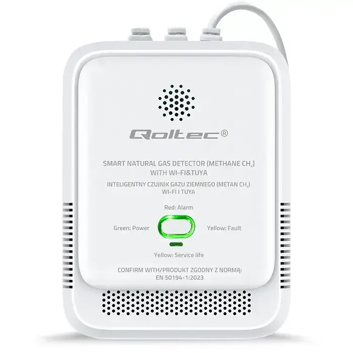 Qoltec Certified Natural Gas Leak Sensor | CH4 detector | NG | Tuya | Wi-Fi | 85dB alarm | LED  Foto 11