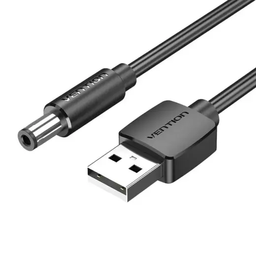 Power Cable USB 2.0 to DC 5.5mm Barrel Jack 5V Vention CEYBF 1m (black) Photo