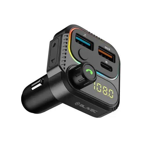 Blavec FM Transmitter Flash TR-01 MP3, Bluetooth - 2xUSB + Type C - PD 36W QC3.0 18W (TFMFTR01-B) black Фото num