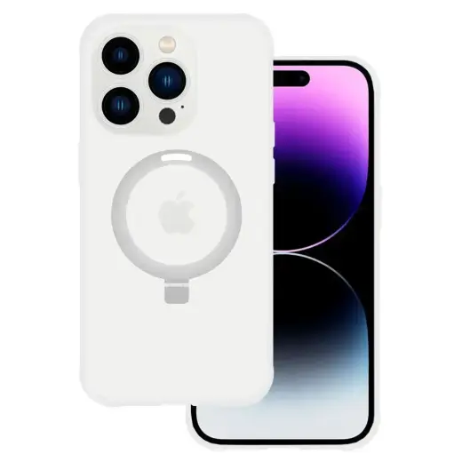 Tel Protect Magical phone case with stand and MagSafe support for iPhone 15 Plus silver