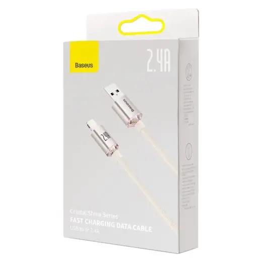 Baseus cable Crystal Shine USB - Lightning 1,2 m 2,4A pink Фото num