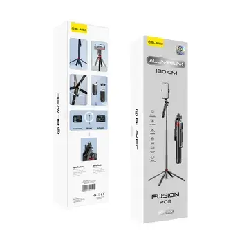 Blavec Selfie Stick Aluminium Fusion P-09 tripod + remote control 1,8 metres (SSFP09-TRB18) black (damaged packaging) Foto 2