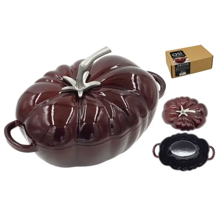 Cast iron casserole pot with lid "Tomato" 2.7L / 27x21cm