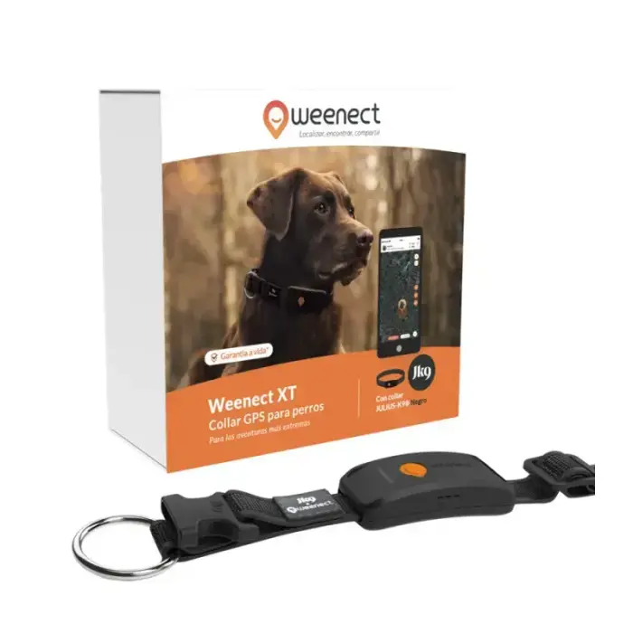 Mini GPS izsekotājs lieliem suņiem - Weenect Dog XT Black collar (ar kakla siksnu)