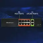 Qoltec FAST Ethernet PoE SWITCH | 8x RJ45 PoE | 2x RJ45 Uplink | 120W | 10/100 Mb/s Foto 7
