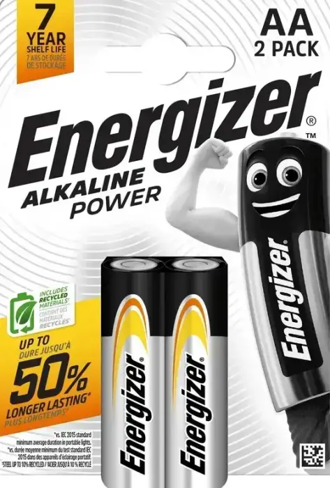 Sārmu baterija LR6 (AA) 1,5V 2900mAh Alkaline Power Energizer 2 gab. blisterī