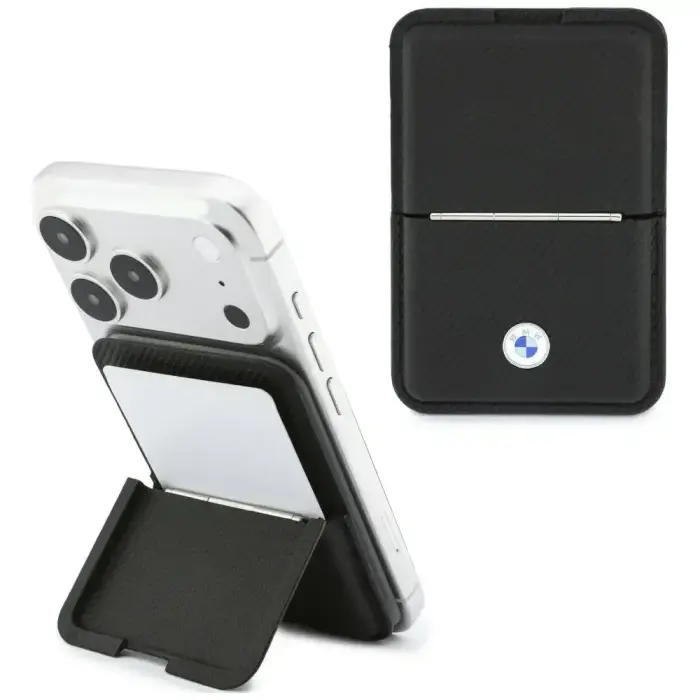Wallet BMW Carbon Metal Logos MagSafe black