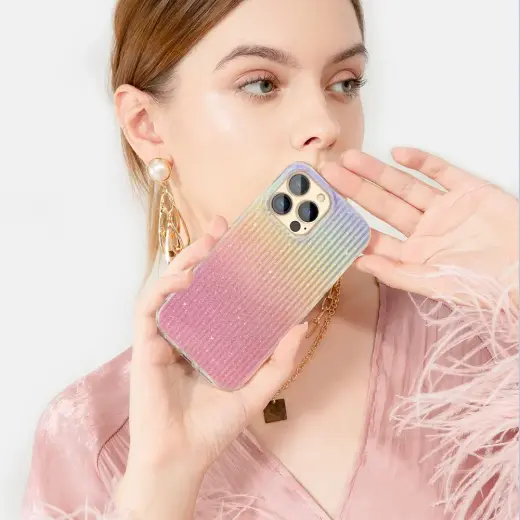 Kingxbar Travel Series luxurious elegant case for iPhone 13 Pro orange (Sunset) Photo