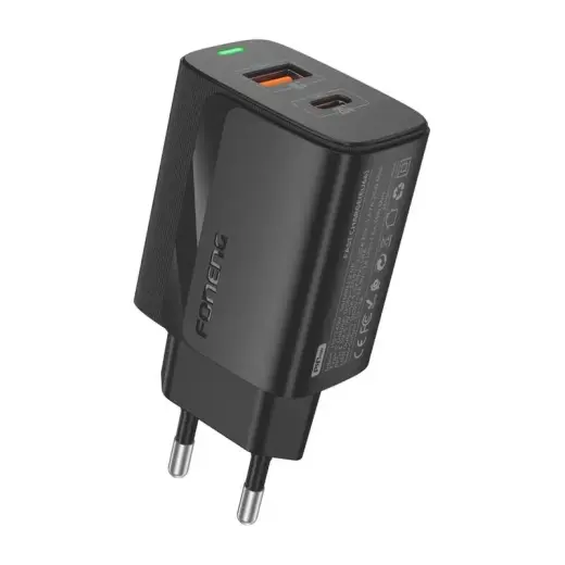 Foneng EU66 tīkla lādētājs | 20W | PD, QC | USB-C | ar USB-C vadu komplektā | melns Foto 2