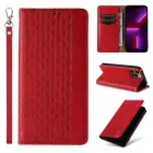 Magnet Strap grāmatveida maciņš ar statīvu telefonam iPhone 14 Plus sarkans — Foto 3