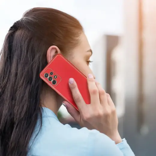 Dux Ducis Yolo elegant case made of soft TPU and PU leather for Samsung Galaxy A72 4G red Photo
