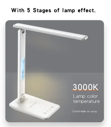Yesido Desktop lamp DS20 induction with LCD display white Фото num