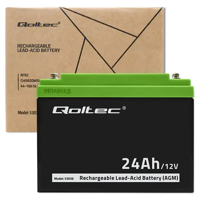 Qoltec AGM battery | 12V | 24Ah | Maintenance-free | Efficient| LongLife | for UPS, scooter Foto 7