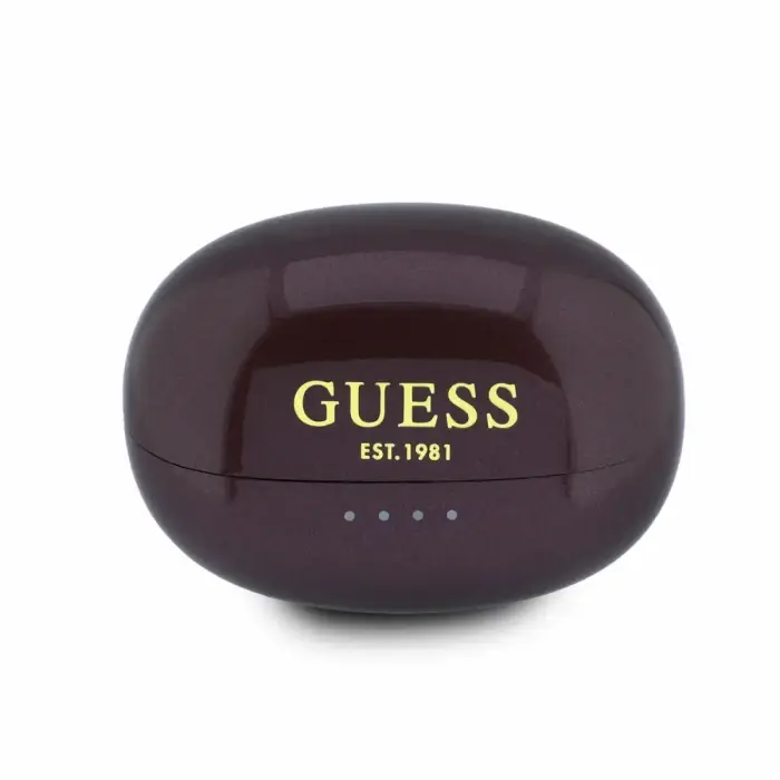 Guess Metallic Finish Classic Logo OWS Wireless Earphones Burgundy