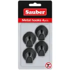 Hooks, 4 pcs, round, black iron — Photo 1