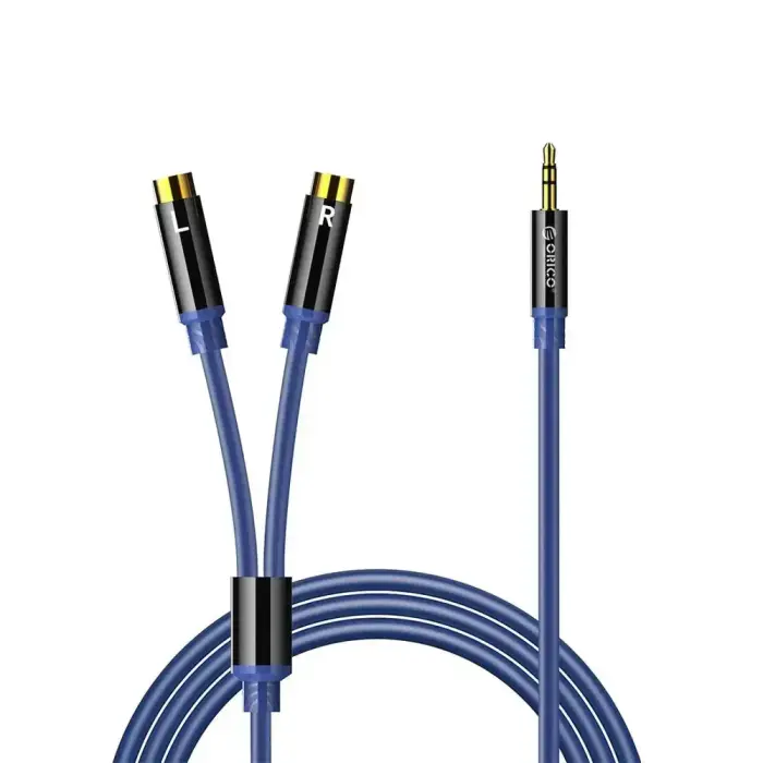 Orico AXRF audio cable mini jack 3.5 mm to 2x RCA female 2 m - blue