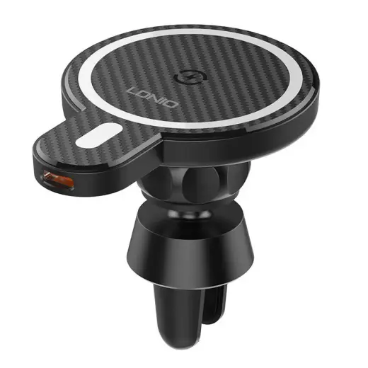 LDNIO Car Mount ,MA20 with inductive charger 15W and metal ring (Black) Photo