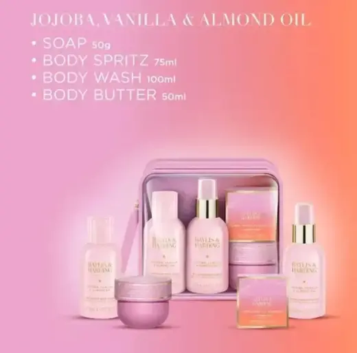 Baylis & Harding Jojoba, Vanilla & Almond Oil Travel Wash Bag Giftset in Clear Photo