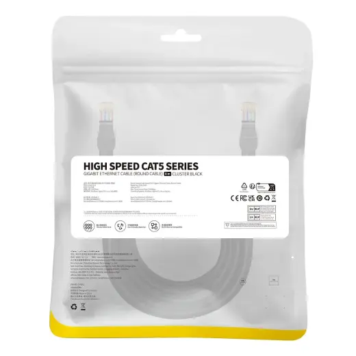 Baseus High Speed ââCat 5 RJ-45 1000Mb|s Ethernet cable 8m round - black Фото num