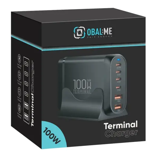OBAL:ME Terminal GaN Desk Charger 4C2A 100W Black Foto 5