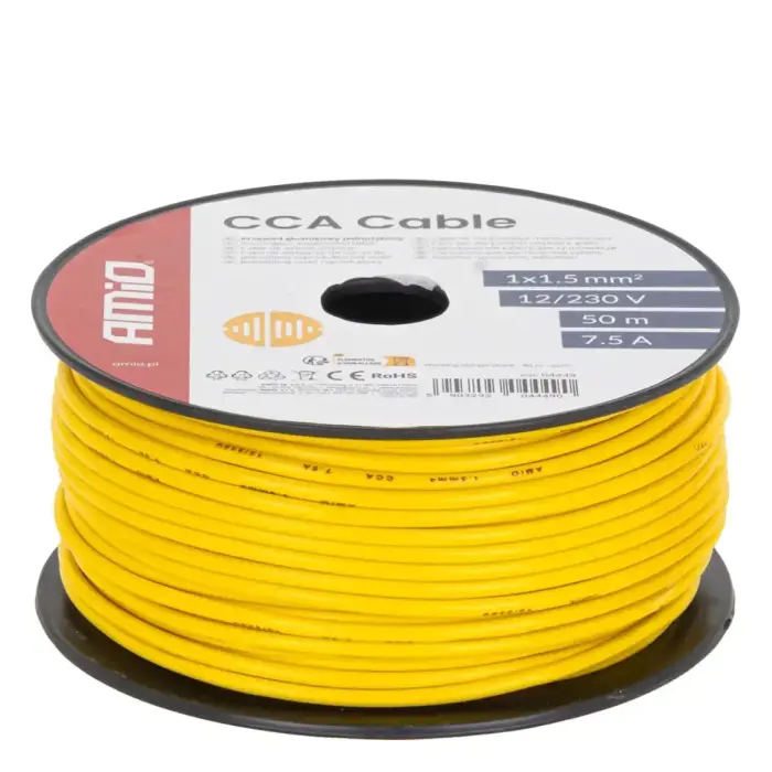 CCA Cable CCA 1x1.5mm2 50m 7.5A 12/230V AMIO-04449