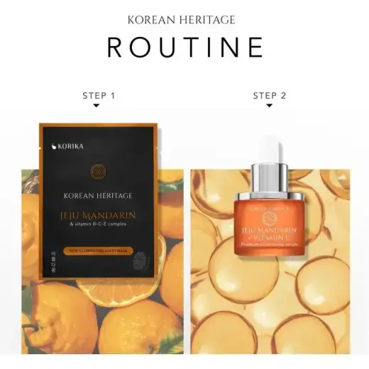 KORIKA Korean Heritage Brightening Skin Sheet Mask with Jeju Mandarin & Vitamin B Complex 25g Фото num