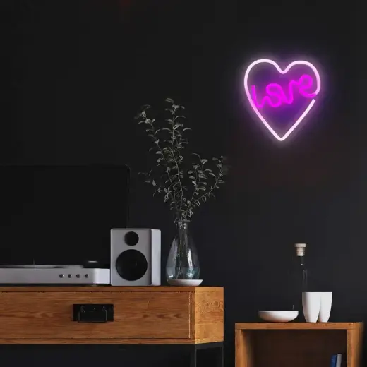 Neon LED Light LOVE HEART purple white NNE02 Neolia Foto 7