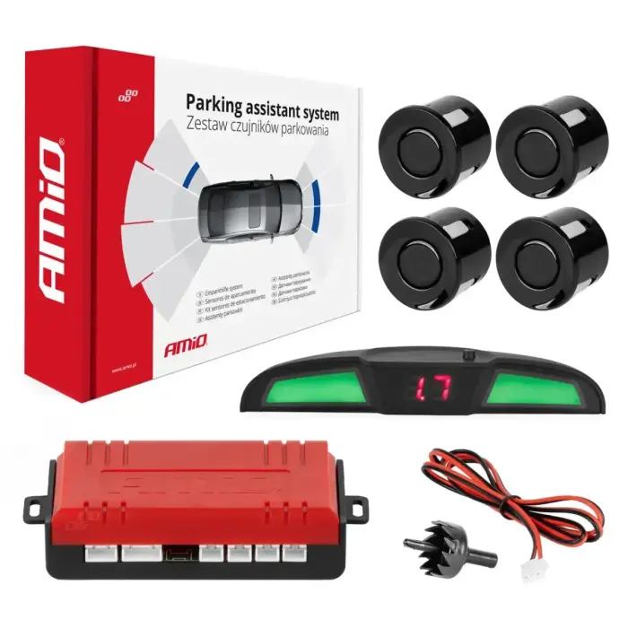 Parking assistant system LED COB 4 sensor black