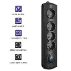 Qoltec Surge protector | 4 sockets | 2.5m | Black — Фото 4