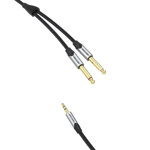 Audio cable mini jack 3.5mm to 2x jack 6.35mm male Vention BARHL 10m Foto 4