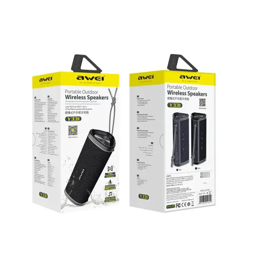 Awei Portable Bluetooth Speaker Y331 TWS waterproof IPX6 Black Фото num